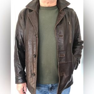 Danier Leather lamb skin brown size small car coat.